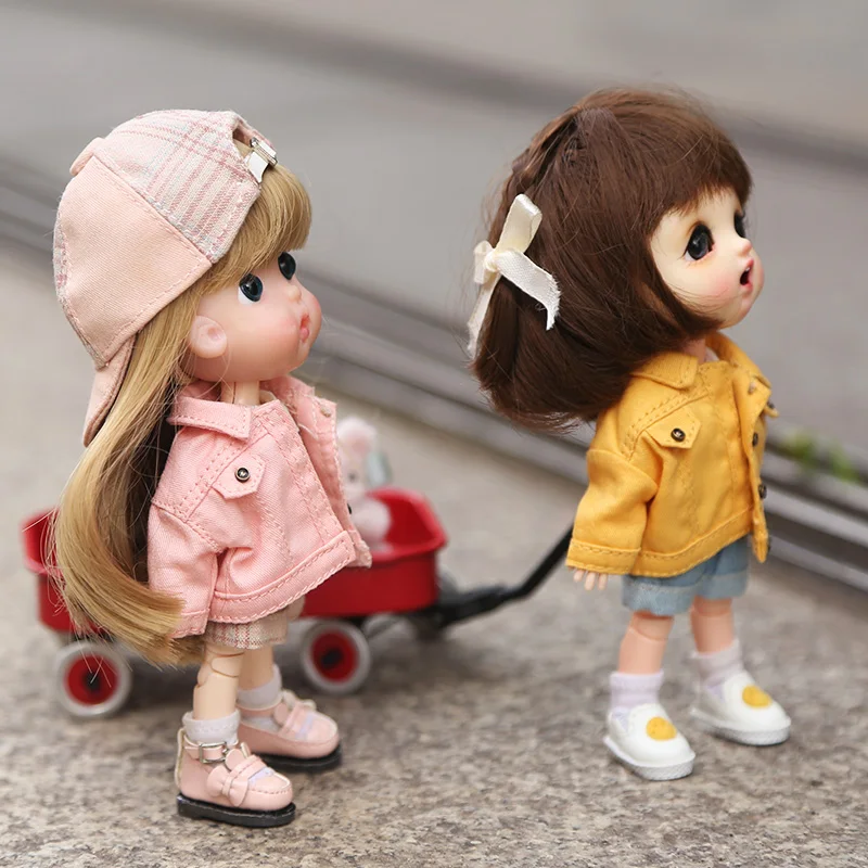 Ob11 Eva джинсовая куртка толстовка 1/12 bjd красивый узел свинья мини салонная кукла