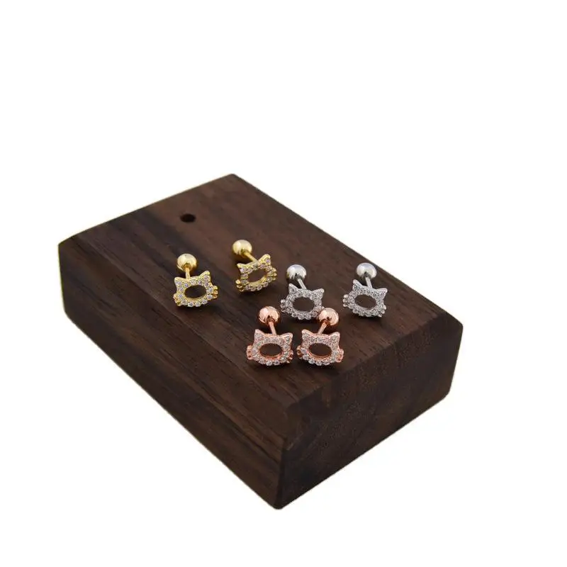 Женские серьги гвоздики из серебра 925 пробы с цирконом|Серьги-гвоздики| |