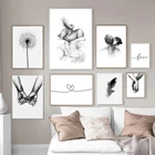Постеры и принты на стену для гостиной, спальни, картины на холсте, картины на стену в скандинавском стиле, домашний декор черного и белого цвета