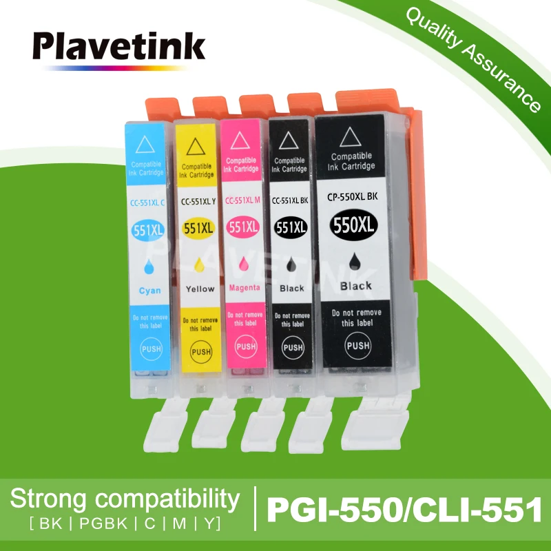 Plavetink 5 цветов PGI 550 CLI 551 принтер чернильный картридж совместимый для Canon Pixma IP7250 MG5450