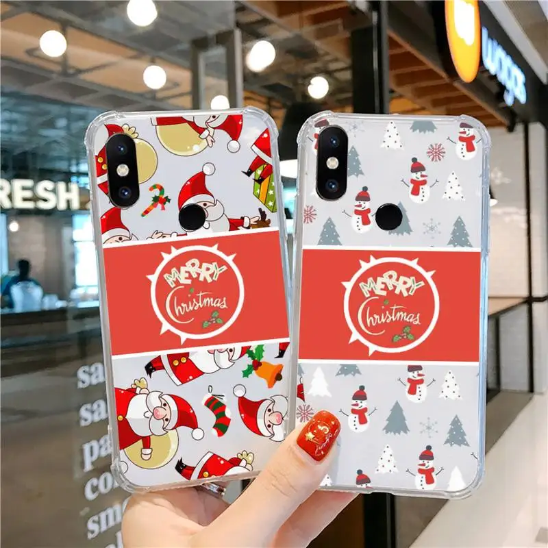 

Merry Christmas Santa Claus Phone Case Transparent for xiaomi Redmi note k 7 6 40 9 6 5 10 11 A T se pro lite ultra