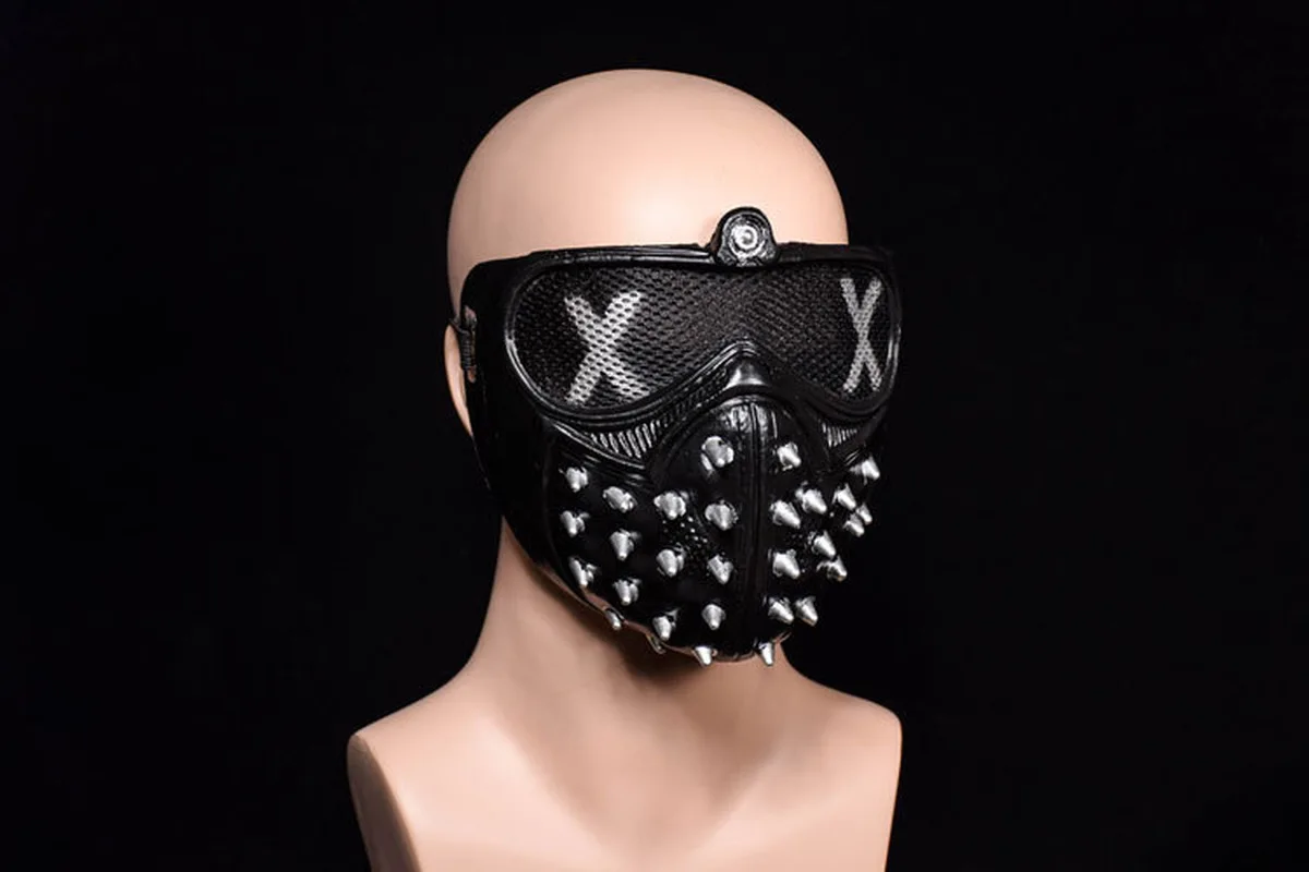 PVC Watch маски собак Game Dogs 2 WD2 маска Маркус Holloway Wrench косплей с заклепками для лица |