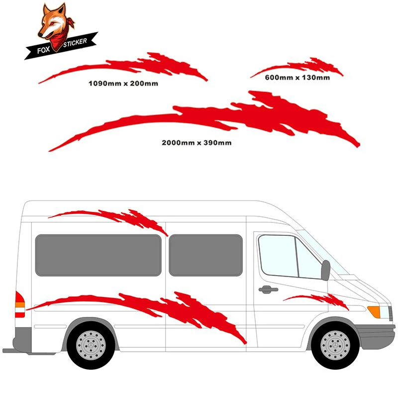 Набор наклеек для автодома 2 м виниловые наклейки в полоску жилых автофургонов