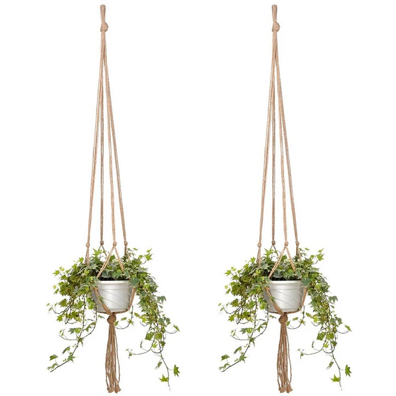 

4Pcs/Set Rope Plant Hanger Basket Flower Pot Hanging Holder Garden Decor Durable