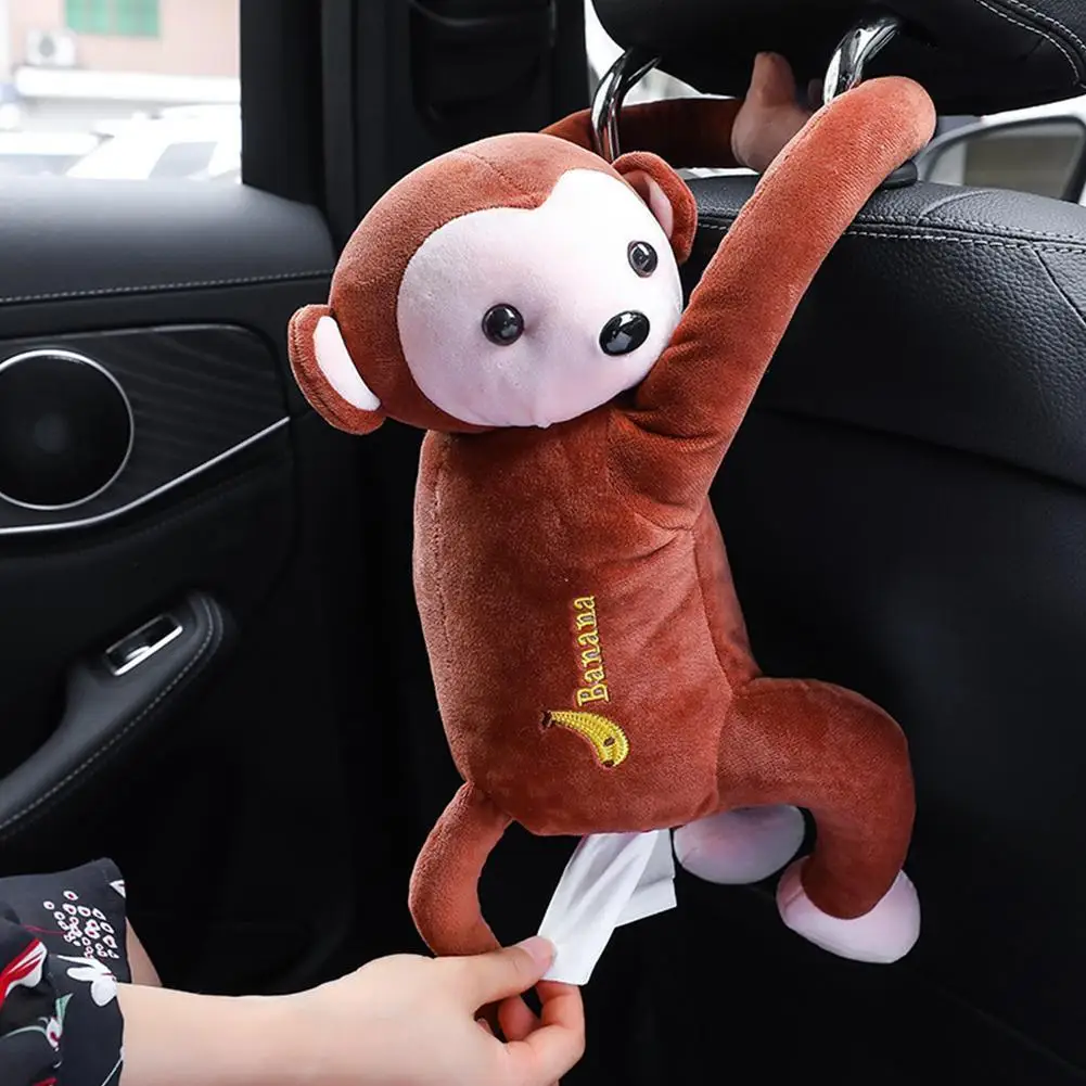 

Коробка для салфеток Pippi в виде обезьяны, товары для дома, бумажное полотенце, подвесной держатель для спинки автомобильного сиденья, милый ...