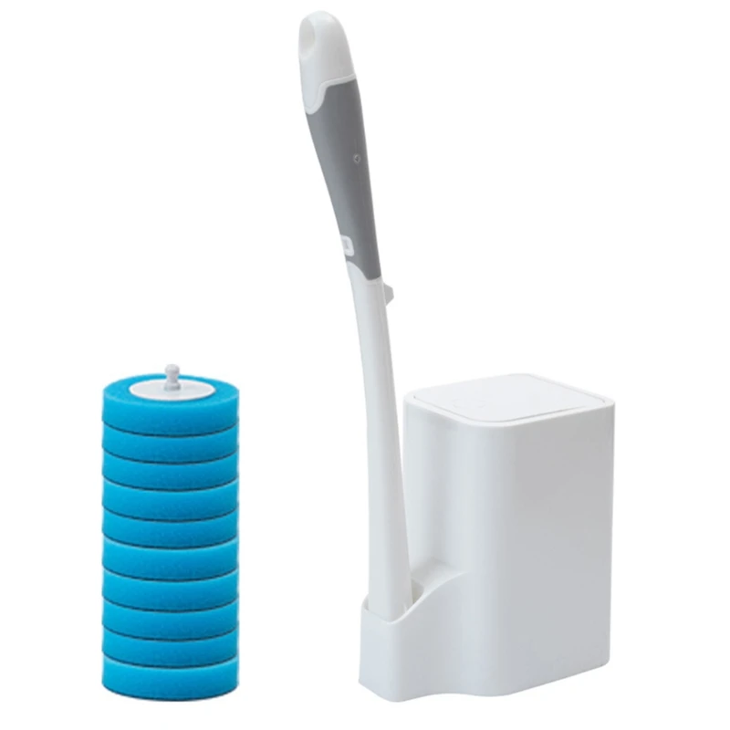 

Bathroom Toilet Brush with Base Wall-mounted Disposable Replacement Brush Head