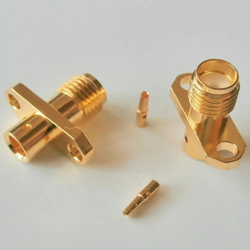 10X Pcs RF Connector SMA Female Rhombic Solder for semi-rigid RG402 0.141&quot cable With 2 Hole Flange Chassis Panel Mount deck |