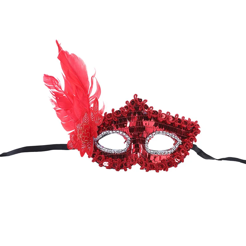 

Half Face Feather Mask Purim Halloween Costume Ball New Year Party Carnival Props Show Catwalk Masquerade Animal Masks