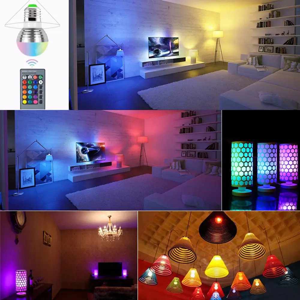

E27 LED Bulb 3W RGB 16 Colors Changeable LED Lamp AC85-265V RGB LED Light Bulb Spotlight With Remote Control Home Decoration