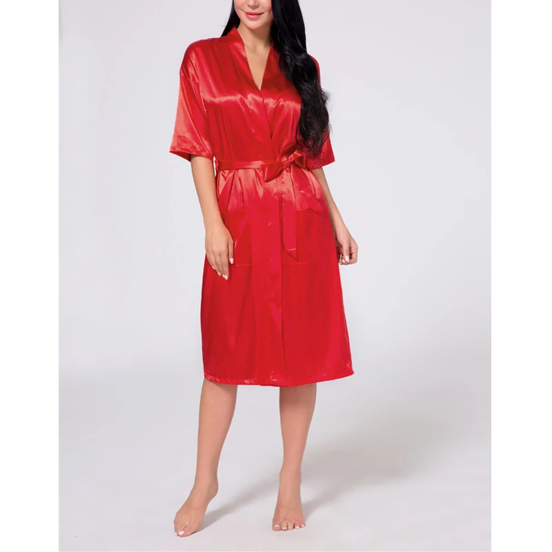 Женское платье Горячая Распродажа ночнушка из искусственного шелка с короткими