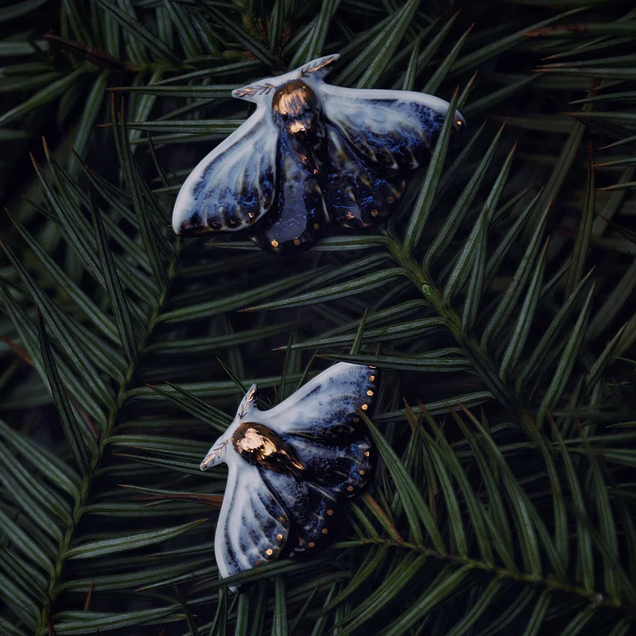 Оригинальный дизайн [Blue Ling Moth] нишевые индивидуальные уникальные темпераментные