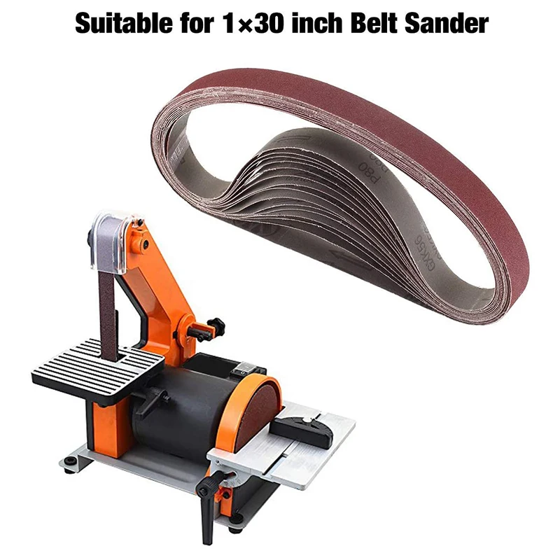 

SHGO HOT-15 Pcs 1X30 Inch Aluminum Oxide Sanding Belts Heavy Duty Sanding Belts Multipurpose Abrasive Belts for Belt Sander