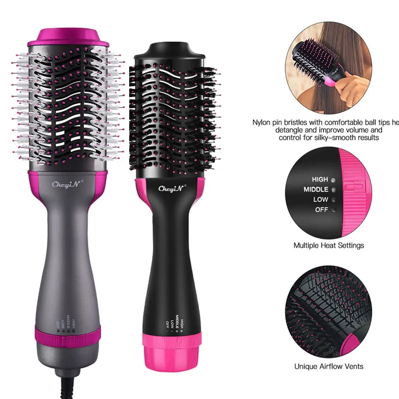 

CkeyiN Electric Hair Dryer brush Volumizer Hair Straightener Blow Dryer Comb Air Brush Hairdryer Curler Curling Iron Styler