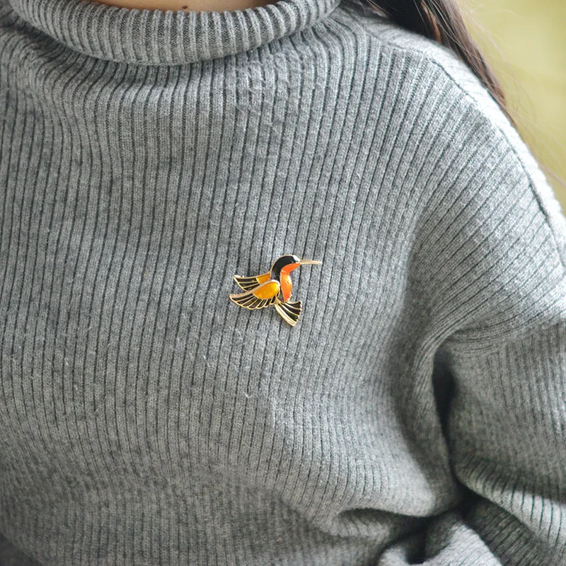 

Fashionable Personality Glazed Bird Brooch for Women Enamel Shirt Pin Broches Badge Pines Metalicos Jewelry Brosche Accessories