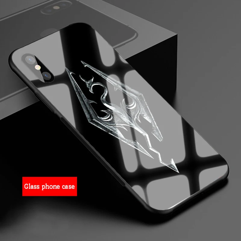 Роскошный чехол для телефона из закаленного стекла с логотипом Skyrim IPhone 13 12 11 Pro Max