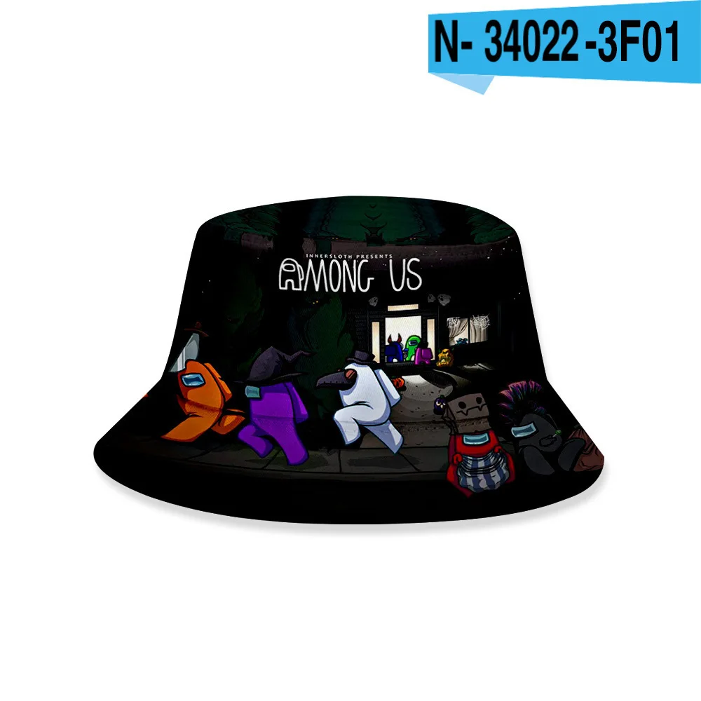 

Summer Kids Children Among Bucket Hat Us 3D Print Hat Breathable Travel Beach Sun Hat Casual Visor Fishman Cap
