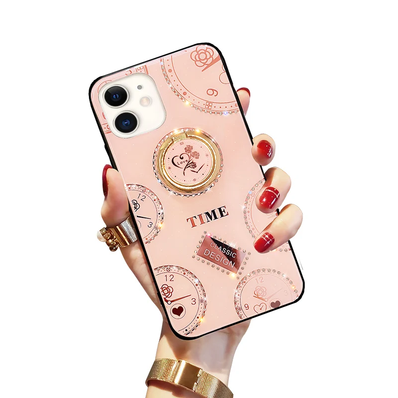 Роскошный блестящий чехол-подставка для iPhone 12 11 Pro X XR XS MAX SE2020 6 7 8 Plus Samsung S 9 10 Note 20
