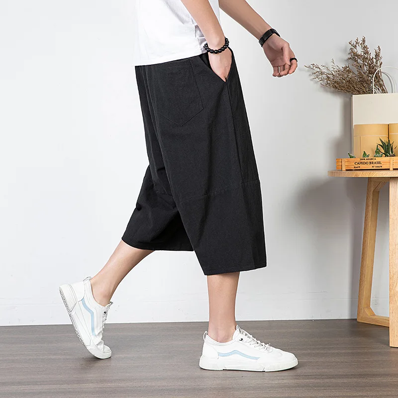 Брюки домашние мужские из хлопка и льна большие размеры 8XL | Мужская одежда