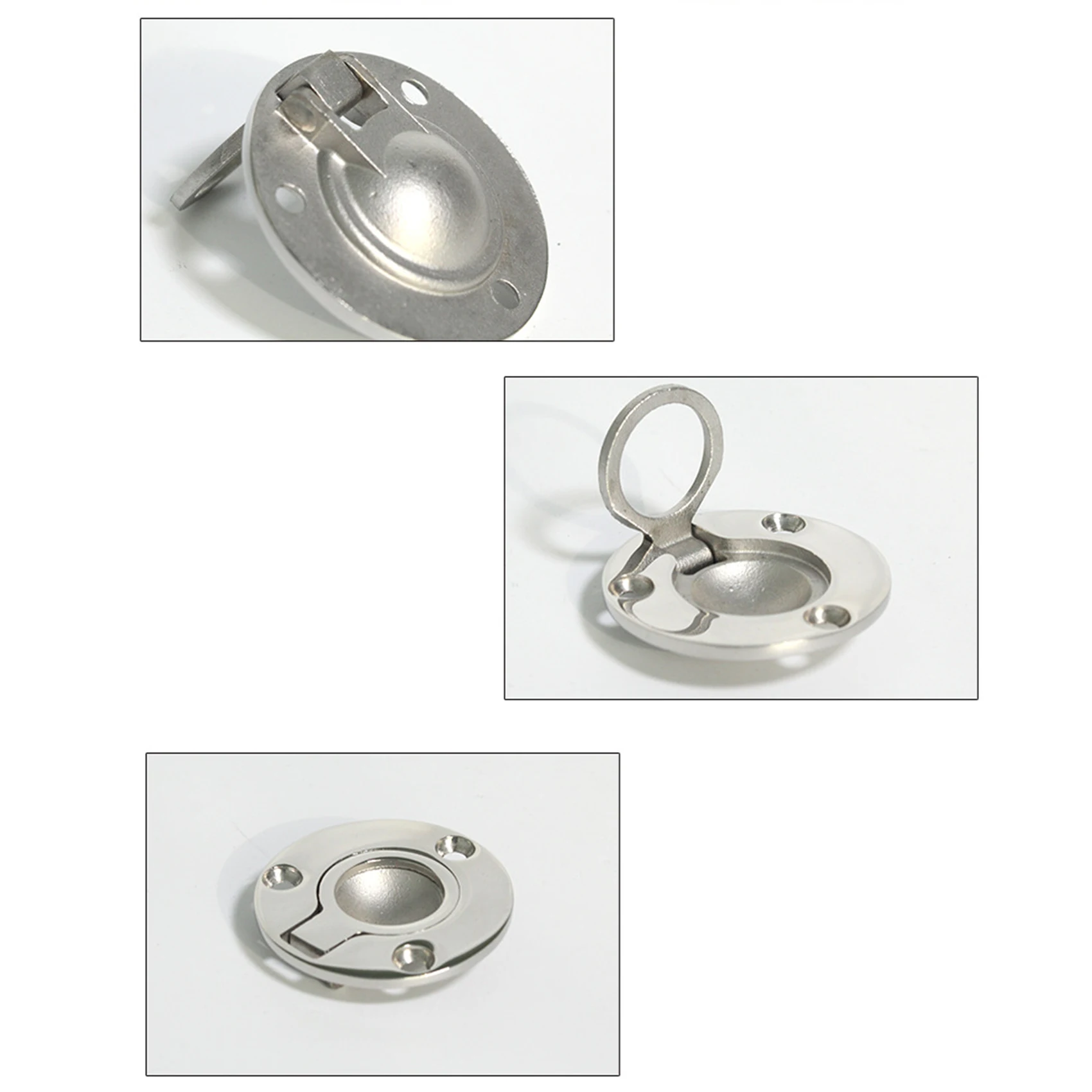 

Marine Stainless Steel Boat Hatch Latch Flush Mount Lift Pull Ring Handle Boat Pull Round Silver
