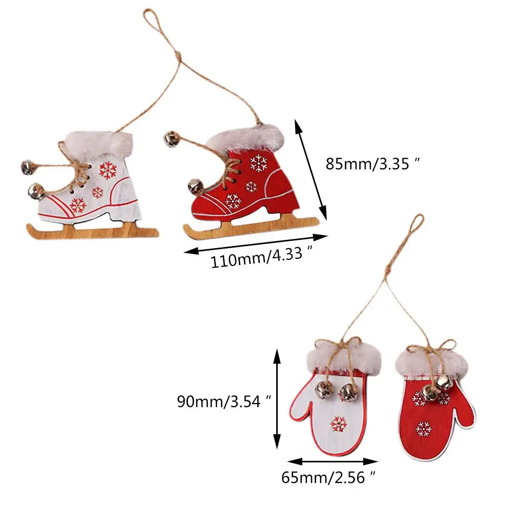 Рождественские деревянные подвески рождественские ботинки перчатки