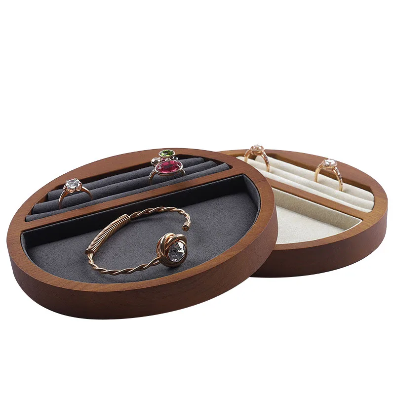

2 Pcs Jewelry Tray Display Solid Wood Ring Necklace Bracelet Storage Tray Shop Look At the Pallet Shoot Props