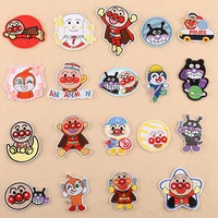 new arrival 19 pcsset cartoon anime anpanman patches embroidered patch kids badge iron on clothes or bags