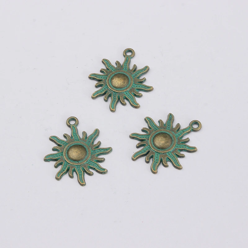 20 шт. ярь-Медянка патина подвеска в виде подсолнуха для рукоделия ожерелье