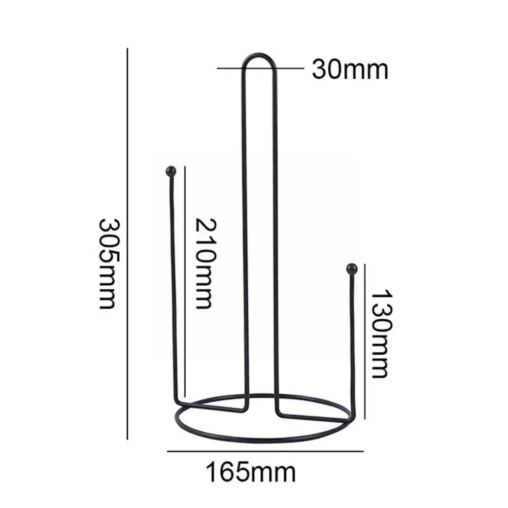 

1pcs Vertical Black Iron Paper Towel Rack Shelf Lazy Cling Storage Towel Holder Rack Rolls Supplies Paper Films Kitchen Pap B5Q0