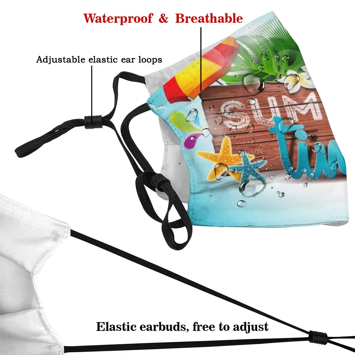 

Cool Vacation Time Dust Mask with PM2.5 Filter Activated Carbon for Adult Facemask Mouth Reusable