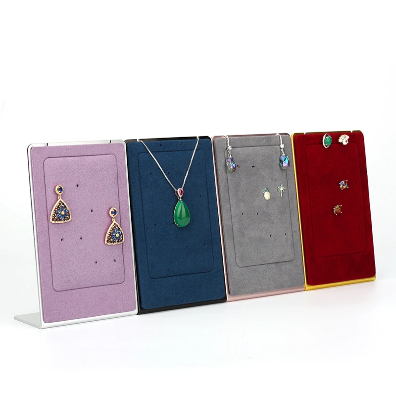 New Gray Eight-hole Metal Plate Microfiber Leather Earrings Pendant Jewelry Display Stand Multifunctional Environmental For Gift