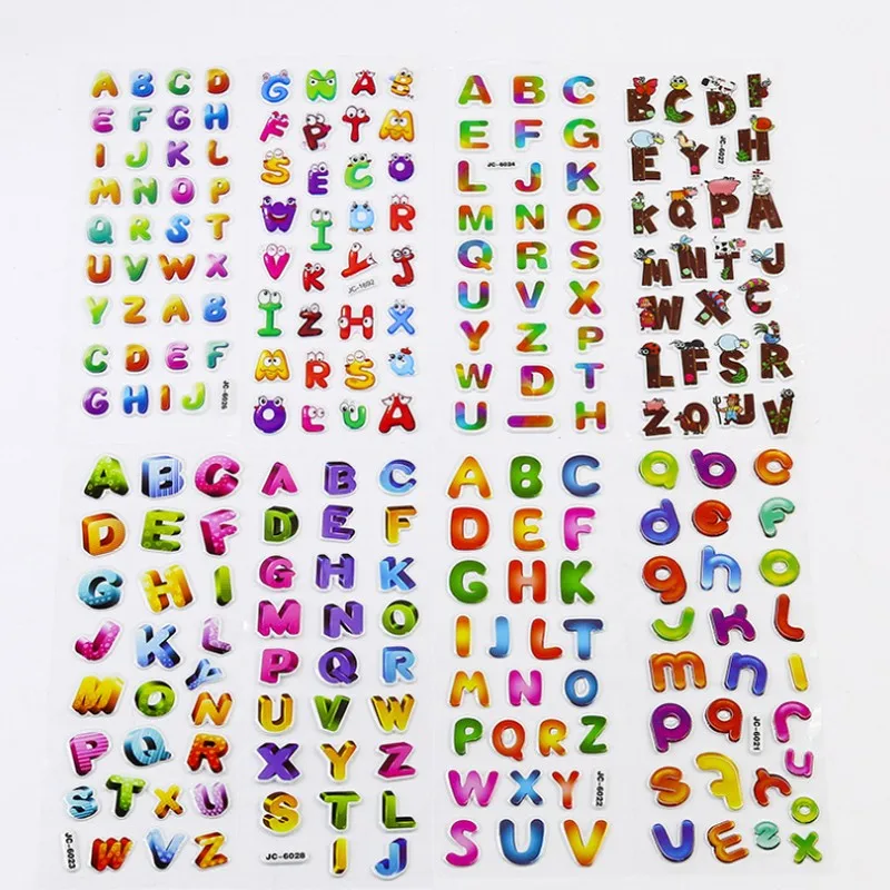 

5packs Cartoon Number Digital Sticker Letter Alphabet Cute Planner Journaling Stickers Scrapbooking Decorative Stationery