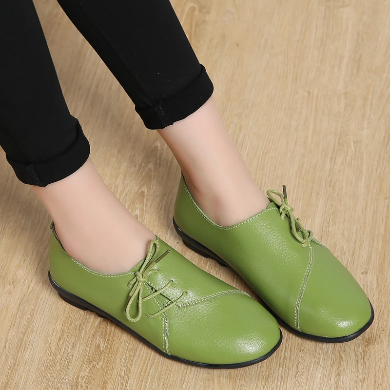 Женские туфли оксфорды мягкие повседневные Мокасины из натуральной кожи на