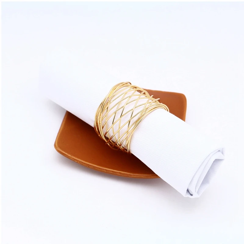 

12 Pcs Napkin Rings Dinner Table Napkin Holders Festival Decor,Golden & Silver