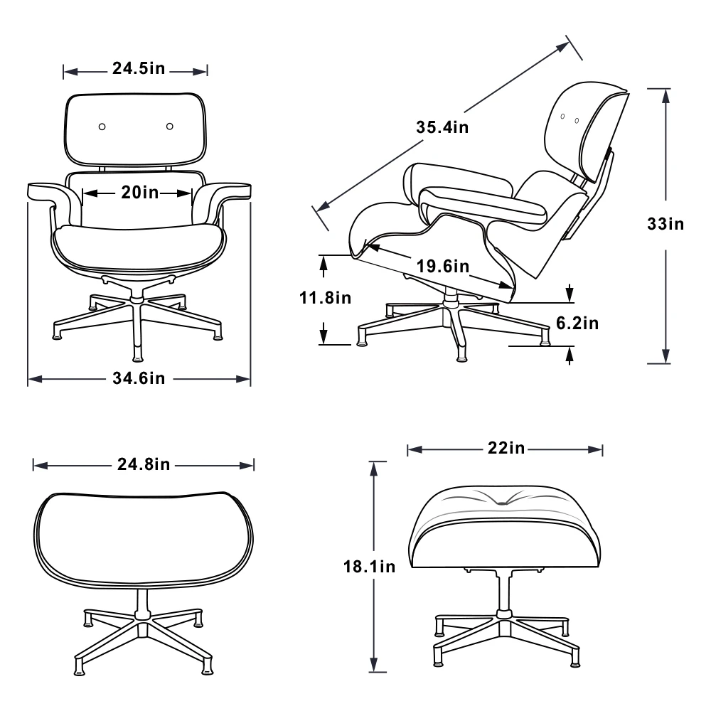 Эргономичное кресло с откидывающейся спинкой Одноместный стул из натуральной