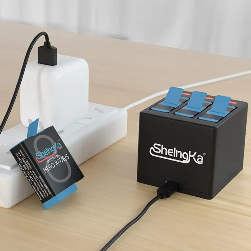 Оригинальный SheIngKa Hero8/7/6/5 Смарт IC батарея + Led Зарядное устройство для хранения GoPro