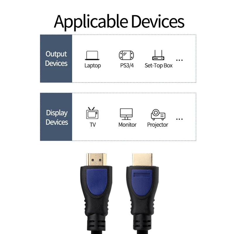 2 0 кабель 3D 4K HDMI совместимый HD высокоскоростной для ТВ компьютера проектора