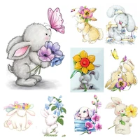 5d diy diamond painting cartoon rabbit full drill cross stitch wall decor art picture embroidery flowers home decoration gift