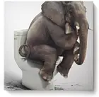 Полноформатная Алмазная 5D картина с изображением слона, сидящего на туалете, алмазная вышивка крестиком, Стразы ручной работы