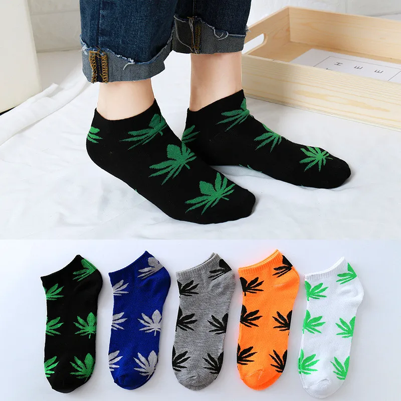 

10 Pieces = 5 Pairs Maple Leaf Sock Comfortable High Quality Cotton Socks Leaf Casual Long Weed Crew Socks Autumn Winter