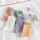 Носки Frilly с рюшами, белые, розовые женские кавайные носки, женские носки, женские носки, милые женские носки в Корейском стиле
