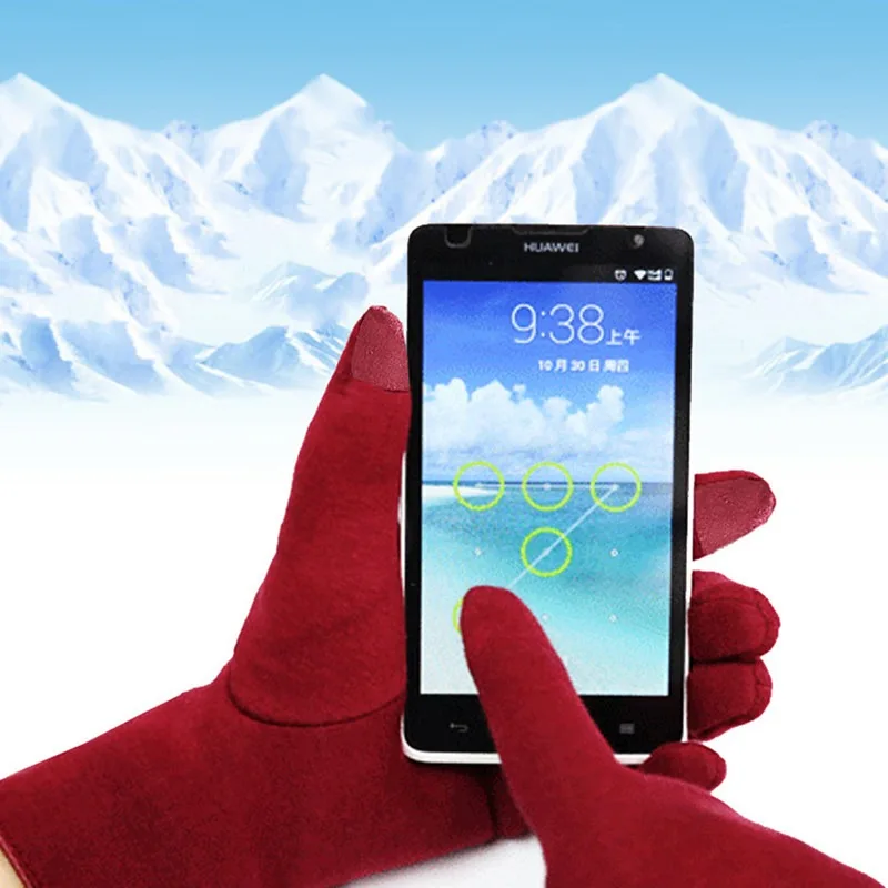 

New Fashion Winter Gloves Warm Touch Screen Windproof Internal Plush Warm Catch Velvet Gloves Women Gloves Spring