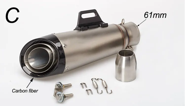 

Motorcycle Modified Exhaust Pipe Muffler Carbon Fiber Double-Layer Mouth Z900 Ninja 650 ZX6R R25 R6