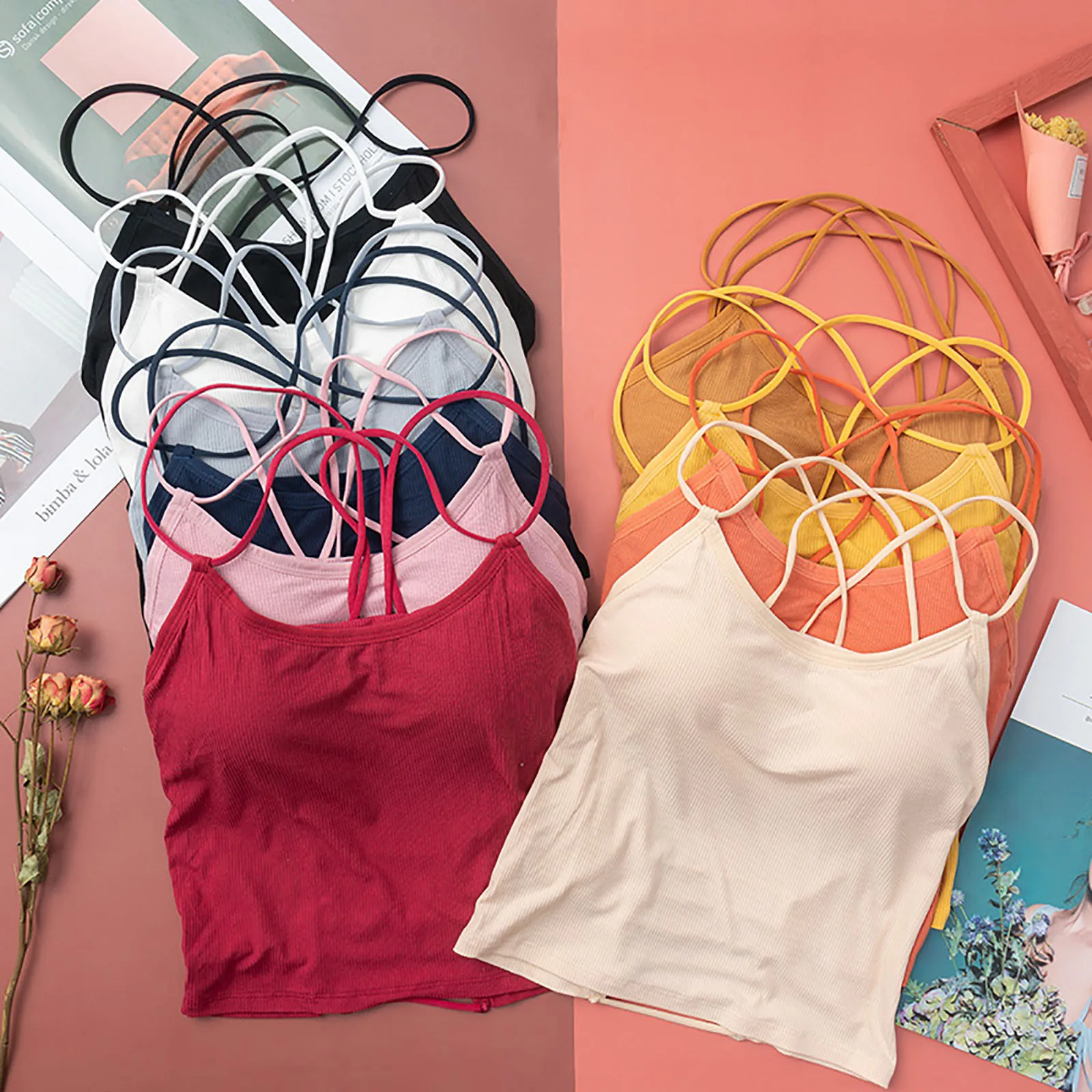 Женский кружевной топ майка нижнее белье без рукавов на бретельках летний с