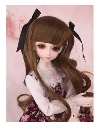 Полный набор высшего качества 1/4 bjd Kid Delf Girl BORY female doll лучшие подарки для девочек игрушечный парик одежда для лица макияж в комплекте Смола recast - Цвет: Небесно-голубой