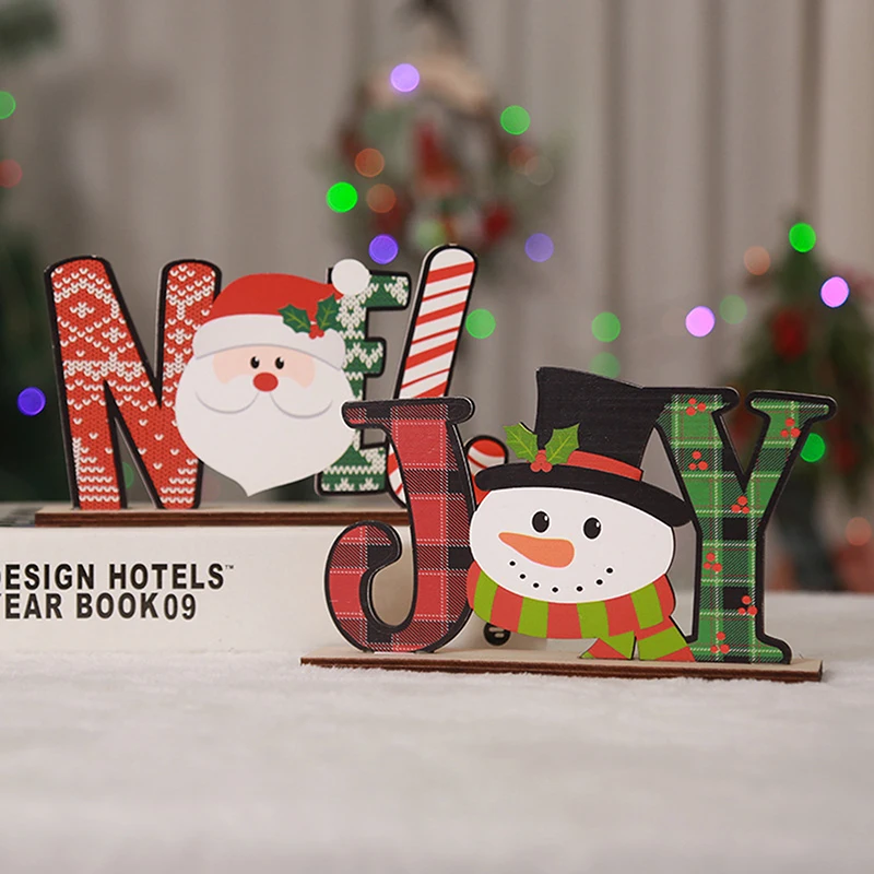 

Christmas Santa Claus Snowman Wooden Ornaments Decor Noel Gifts