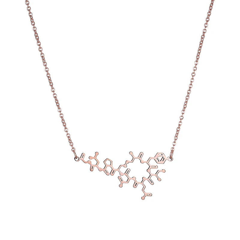 Химическая молекулярная структура, научная женская подвеска, ожерелье из нержавеющей стали, окситоцин, молекулярное ожерелье, ювелирное изделие, VN045
