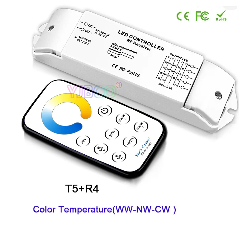 

Bincolor DC12V 24V LED Strip Light controller set dimming/CCT/RGB/RGBW/CW CCT dimmer Receiver & wireless remote lamp tape Switch