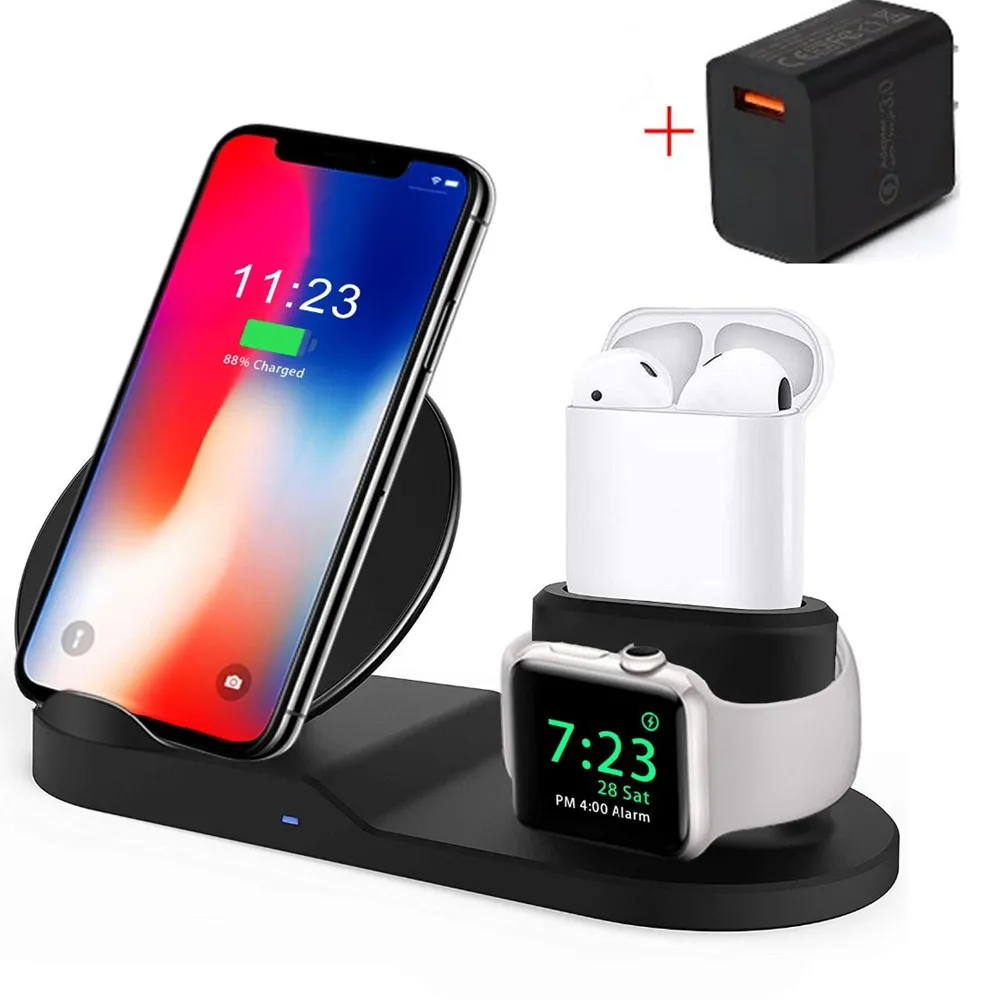 Беспроводное зарядное устройство для Apple Watch 5 4 3 iPhone X XS MAX XR 8 быстрая Беспроводная