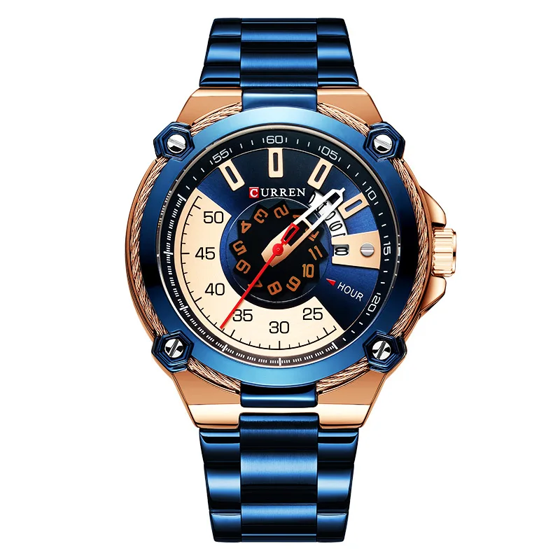 Curren Мужские часы большие спортивные мужские Роскошные военные s лучший бренд