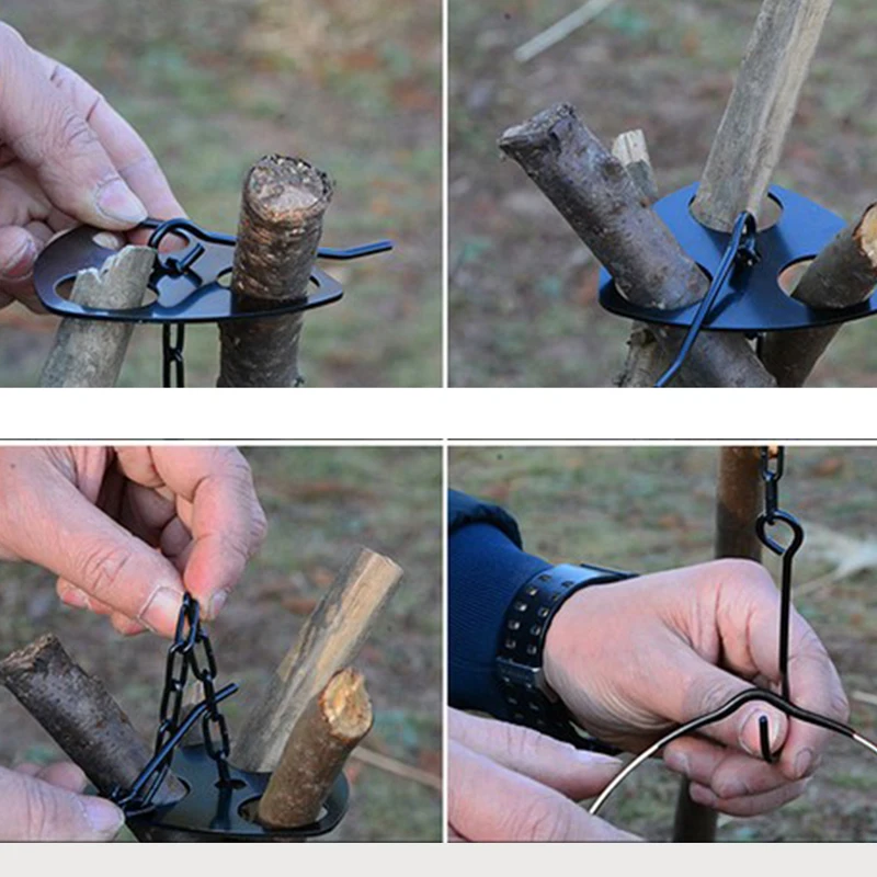 

Штатив для кемпинга, подвесной кронштейн для кастрюли, наружный держатель для барбекю из нержавеющей стали, аксессуары для кемпинга и гриля